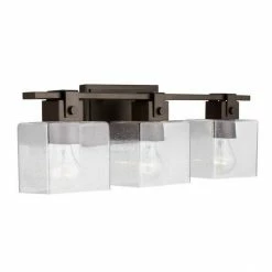 Capital Lighting Sales 2 Outlet ✨ Capital Lighting Graham 100W 3-Light Medium Vanity Fixture in Oil Rubbed Bronze 🥰