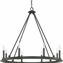 Buy 😍 Capital Lighting Pearson 60W 8-Light Candelabra E-12 Incandescent Chandelier in Black Iron 💯