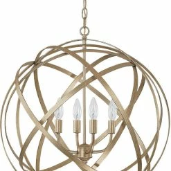 Outlet 😀 Capital Lighting Axis 23-1/2 in. 60W 4-Light Pendant in Winter Gold 🔥