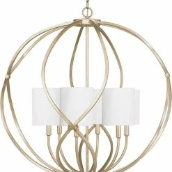 Best deal 🤩 Capital Lighting Bailey 34-1/4 in. 6-Light Candelabra E-12 Base Incandescent Pendant in Winter Gold 💯