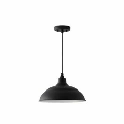Coupon 🔥 Capital Lighting RLM 100W 1-Light Medium E-26 Incandescent Outdoor Pendant in Black 👏