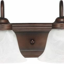 Brand new ✔️ Capital Lighting Vanity 7-3/4 in. 100W 2-Light Vanity Fixture in Burnished Bronze with White Faux Alabaster Glass Shade 😉