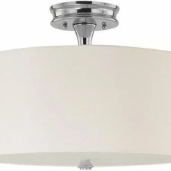 Budget 😉 Capital Lighting Studio 12 x 15 in. 60 W 3-Light Medium Semi-Flush Mount Ceiling Fixture in Polished Nickel 🤩