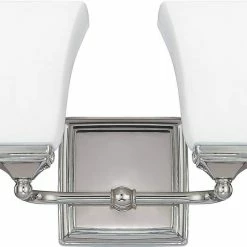 Promo ⌛ Capital Lighting Vanity 100W 2-Light Vanity Fixture in Polished Nickel ✔️