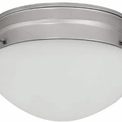 Brand new ⌛ Capital Lighting 5 x 9 in. 60 W 2-Light Medium Flush Mount Ceiling Fixture with White Glass in Matte Nickel 😍