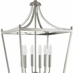 Cheap 🥰 Capital Lighting Stanton 60W 6-Light Candelabra E-12 Pendant in Polished Nickel ✨