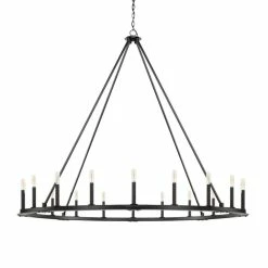Best Pirce ✨ Capital Lighting Pearson 60W 20-Light Candelabra E-12 Incandescent Chandelier in Black Iron 🧨