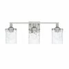 Buy ✔️ Capital Lighting Cotton 24 x 10 in. 300W 3-Light Medium E-26 Incandescent Vanity Fixture with Clear Water Glass in Brushed Nickel 😀