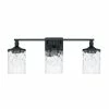 Budget 🧨 Capital Lighting Cotton 24 x 10 in. 300W 3-Light Medium E-26 Incandescent Vanity Fixture with Clear Water Glass in Matte Black 💯