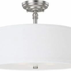 Buy 💯 Capital Lighting Loft 60 W 3-Light Candelabra Semi-Flush Mount Ceiling Fixture in Matte Nickel ✔️