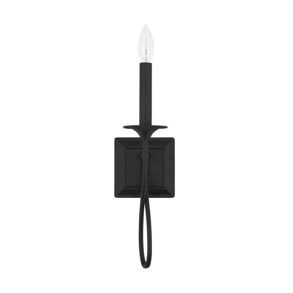 Cheap π Capital Lighting Vincent 60W 1-Light Candelabra Incandescent Wall Sconce in Black Iron π 2 Cheap π Capital Lighting Vincent 60W 1-Light Candelabra Incandescent Wall Sconce in Black Iron π - Image 2