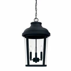 Best deal ✔️ Capital Lighting Dunbar 60W 3-Light Candelabra E-12 Incandescent Outdoor Pendant in Black 🛒