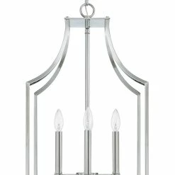Buy ⌛ Capital Lighting Wright 27 in. 60W 4-Light Foyer Fixture in Polished Nickel 💯