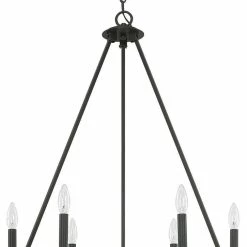 Hot Sale 🎁 Capital Lighting Pearson 30-1/2 in. 6-Light Candelabra E-12 Base Chandelier in Black Iron 🔥