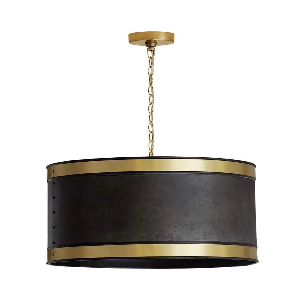 Cheapest π₯ Capital Lighting Independent 100W 4-Light Medium E-26 Incandescent Pendant in Galvanized Black with True Brass π 2 Cheapest π₯ Capital Lighting Independent 100W 4-Light Medium E-26 Incandescent Pendant in Galvanized Black with True Brass π - Image 2