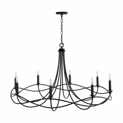 New ⌛ Capital Lighting Sonnet 60W 8-Light Candelabra E-12 Incandescent Chandelier in Matte Black 💯