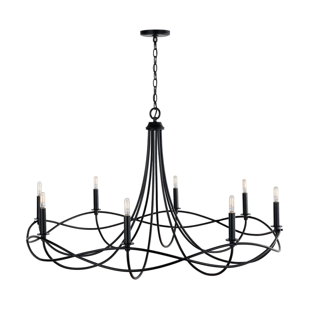 New โ Capital Lighting Sonnet 60W 8-Light Candelabra E-12 Incandescent Chandelier in Matte Black ๐ฏ 1 New โ Capital Lighting Sonnet 60W 8-Light Candelabra E-12 Incandescent Chandelier in Matte Black ๐ฏ