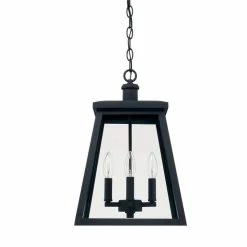 Best deal ⭐ Capital Lighting Belmore 60W 4-Light Candelabra E-12 Incandescent Outdoor Hanging Pendant in Black ⭐