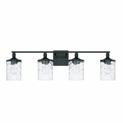 Discount 🔔 Capital Lighting Colton 100W 4-Light Medium E-26 Incandescent Vanity Fixture in Matte Black ⭐