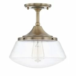 Buy 🧨 Capital Lighting 75W 1-Light Semi-Flush Mount Ceiling Fixture in Aged Brass ❤️