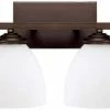 Best deal 🧨 Capital Lighting Chapman 9 in. 100W 4-Light Vanity Fixture in Burnished Bronze with Soft White Glass Shade ✨