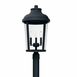Discount 🌟 Capital Lighting Dunbar 60W 3-Light Candelabra E-12 Incandescent Outdoor Post Lamp in Black 🌟