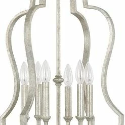 Best Sale 🌟 Capital Lighting Blair 34 in. 6-Light Foyer Fixture in Antique Silver 🤩