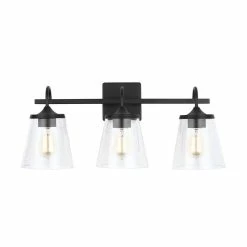 Outlet 🌟 Capital Lighting Jayne 100W 3-Light Medium Vanity Fixture in Matte Black 🤩 -Capital Lighting Sales Query 349