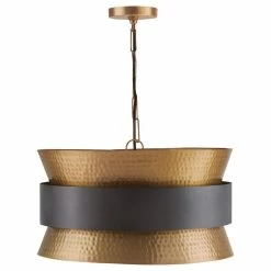 Promo ⭐ Capital Lighting 19-3/4 in. 60W 4-Light Candelabra E-12 Incandescent Pendant in Patinaed Brass with Dark Zinc ❤️