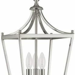 Budget ⭐ Capital Lighting Stanton 60W 3-Light Candelabra E-12 Incandescent Pendant in Polished Nickel 💯