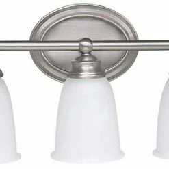 Best reviews of 🧨 Capital Lighting Vanity 6 in. 100 W 3-Light Medium Bracket in Matte Nickel 🎉