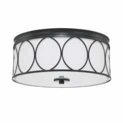 Cheap 😀 Capital Lighting Rylann 180W 3-Light 120V Incandescent Medium E-26 Flush Mount Ceiling Fixture in Matte Black 🔔