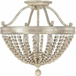 Hot Sale 🛒 Capital Lighting Adele 16 in. 60W 3-Light Incandescent Candelabra E-12 Ceiling Light in Silver Quartz 👍