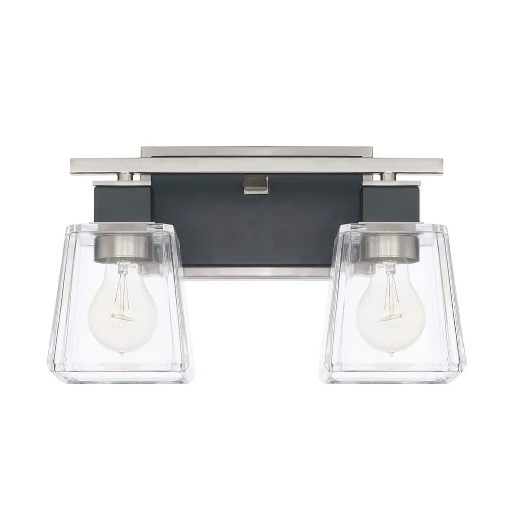 Brand new 🎁 Capital Lighting Tux 100W 2-Light Medium E-26 Incandescent Vanity Fixture in Black Tie 😀 1 Brand new 🎁 Capital Lighting Tux 100W 2-Light Medium E-26 Incandescent Vanity Fixture in Black Tie 😀