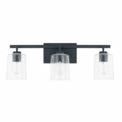 Best Sale 🤩 Capital Lighting Greyson 100W 3-Light Medium E-26 Incandescent Vanity Fixture in Matte Black 🥰
