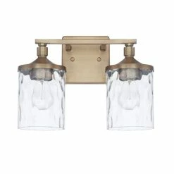 Hot Sale ✔️ Capital Lighting Colton 100W 2-Light Medium E-26 Incandescent Vanity Fixture in Aged Brass 🌟