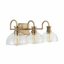 New 👍 Capital Lighting Cassidy 100W 3-Light Medium Vanity Fixture in Aged Brass 😉