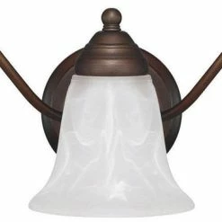 Cheapest 🤩 Capital Lighting Vanity 8 in. 100W 3-Light Vanity Fixture in Burnished Bronze with Faux White Alabaster Glass Shade ❤️