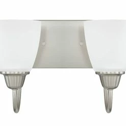 Brand new 🌟 Capital Lighting Trenton 100W 2-Light Vanity with Acid Washed Glass in Brushed Nickel ✨