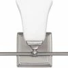 Buy 🤩 Capital Lighting Vanity 8-1/2 in. 75W 3-Light Vanity Fixture in Brushed Nickel with Soft White Glass Shade ⭐