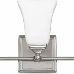 Buy 🤩 Capital Lighting Vanity 8-1/2 in. 75W 3-Light Vanity Fixture in Brushed Nickel with Soft White Glass Shade ⭐