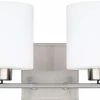 Best reviews of 🧨 Capital Lighting Steele 8 in. 75W 2-Light Vanity Fixture in Brushed Nickel with Soft White Glass Shade 😀
