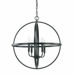 New ✨ Capital Lighting HomePlace 60W 4-Light Candelabra E-12 Incandescent Pendant Light in Matte Black ❤️