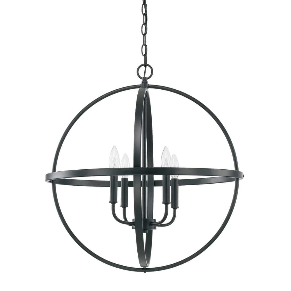 New ✨ Capital Lighting HomePlace 60W 4-Light Candelabra E-12 Incandescent Pendant Light in Matte Black ❤️ 1 New ✨ Capital Lighting HomePlace 60W 4-Light Candelabra E-12 Incandescent Pendant Light in Matte Black ❤️