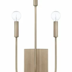Outlet 🔔 Capital Lighting Zander 3-1/2 in. 60W 3-Light Candelabra E-12 Incandescent Wall Sconce in Aged Brass 👏