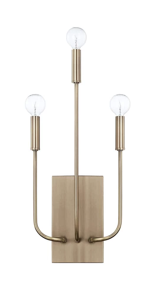 Outlet π Capital Lighting Zander 3-1/2 in. 60W 3-Light Candelabra E-12 Incandescent Wall Sconce in Aged Brass π 1 Outlet π Capital Lighting Zander 3-1/2 in. 60W 3-Light Candelabra E-12 Incandescent Wall Sconce in Aged Brass π