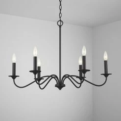 Budget 🔔 Capital Lighting Vincent 6 Light 32 in. Chandelier in Black Iron ✨ -Capital Lighting Sales Query 454