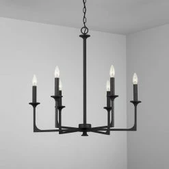 Brand new 🤩 Capital Lighting Clint 6 Light 28 in. Chandelier in Black Iron 🎁 -Capital Lighting Sales Query 468