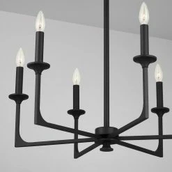 Brand new 🤩 Capital Lighting Clint 6 Light 28 in. Chandelier in Black Iron 🎁 -Capital Lighting Sales Query 469