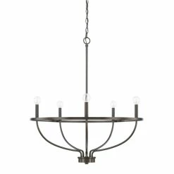 Hot Sale 👏 Capital Lighting Greyson 300W 5-Light Candelabra E-12 Incandescent Chandelier in Bronze 😍